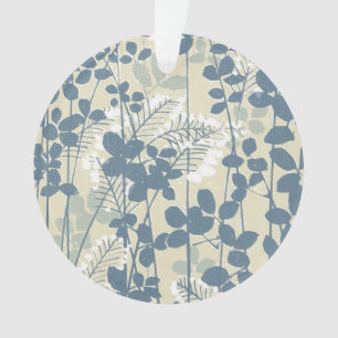 Vintage japanisches blaues botanisches Design: Cre Ornament