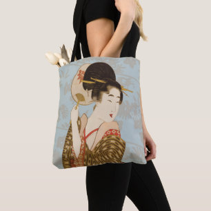Vintage-Japanisches Geisha-Mädchen im Kimono mit F