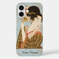 Vintage-Japanisches Geisha-Mädchen im Kimono mit F
