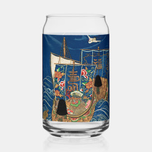 Vintage Japanisches Glücksschatzschiff G.A. Audsle Dosenglas