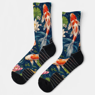 Vintage-Japanisches-Koi-Fisch-Muster-Gemälde Socken