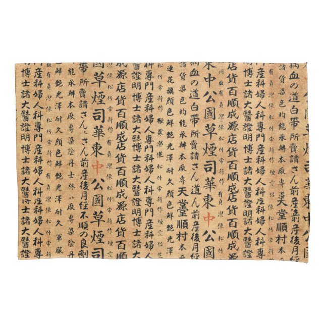 Vintage japanisches Papier-Drucke Kissenbezug (Vorderseite-Links)