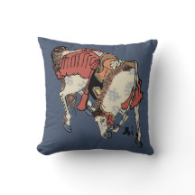 Vintage-Japanisches Pferd auf Blue Jeans Blau