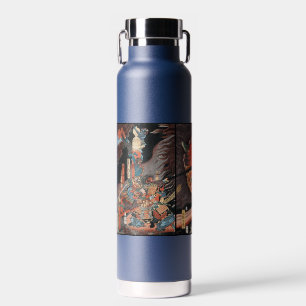Vintage-japanisches Triptychon: Samurai vs. Oni-Kö Trinkflasche