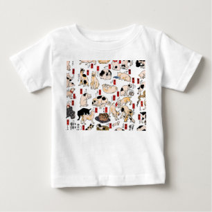 Vintage japanisches Ukiyo-e-Katzenmuster: Kuniyosh Baby T-shirt