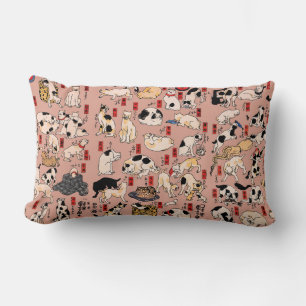Vintage japanisches Ukiyo-e-Katzenmuster: Kuniyosh Lendenkissen