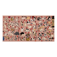 Vintage japanisches Ukiyo-e-Katzenmuster: Kuniyosh