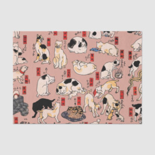 Vintage Japanisches Ukiyo-e-Katzenmuster: Kuniyosh Seidenpapier