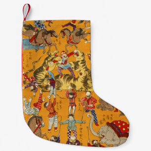 Vintage Japanisches Zirkusposter Ukiyo-e Kunst Kleiner Weihnachtsstrumpf