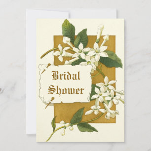 Vintage Jasmin-Blume Hochzeitsfest Brautparty Einladung