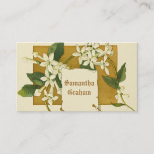 Vintage Jasmin-Blume Visitenkarte