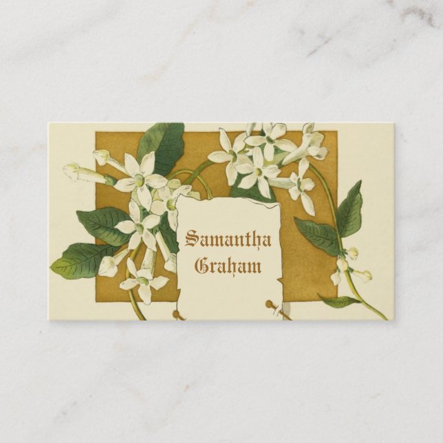 Vintage Jasmin-Blume Visitenkarte (Vorderseite)
