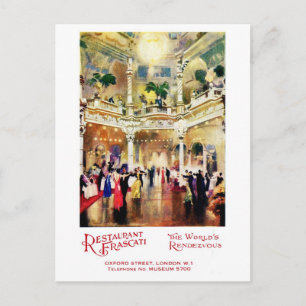 Vintage-Jazz-Ära-Werbung Restaurant Frascati Postkarte