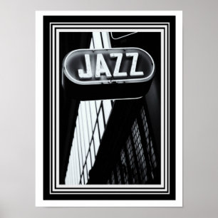 Vintage Jazz-Foto in Schwarzweiß 30 x 40 cm Poster