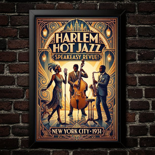 Vintage-Jazz-Kunstposter aus den 1930er Jahren Poster