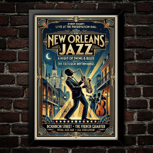 Vintage-Jazz-Poster der 1930er Jahre Kunst Poster