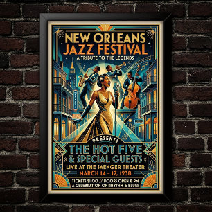 Vintage-Jazz-Poster der 1930er Jahre Kunst Poster