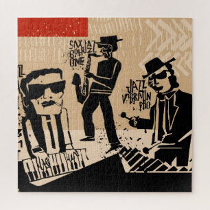 Vintage-Jazzband-Plakat: Cooles Design Puzzle