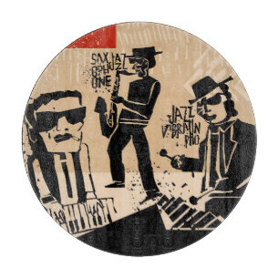 Vintage-Jazzband-Plakat: Cooles Design Schneidebrett