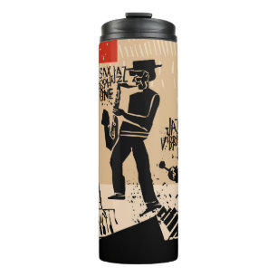 Vintage-Jazzband-Plakat: Cooles Design Thermosbecher