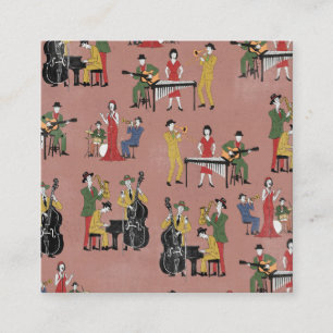 Vintage-Jazzband Quadratische Visitenkarte