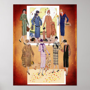 Vintage Jazzzeitgestaltung im Herbst Poster