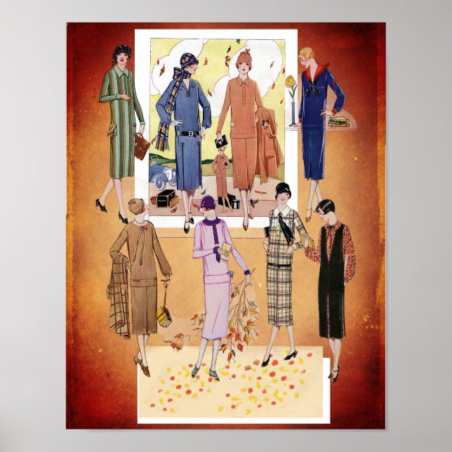 Vintage Jazzzeitgestaltung im Herbst Poster (Vorne)