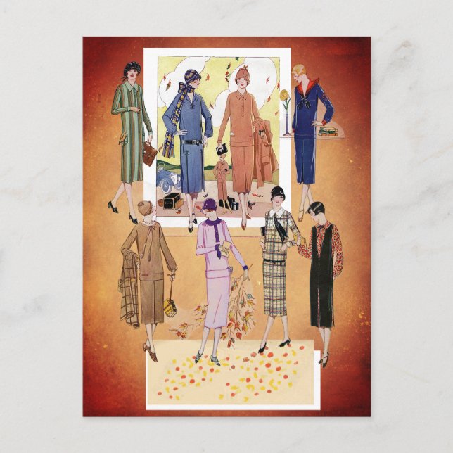 Vintage Jazzzeitgestaltung im Herbst Postkarte (Vorderseite)