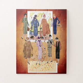 Vintage Jazzzeitgestaltung im Herbst Puzzle