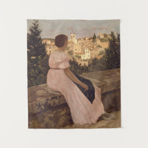 Vintage Jean Frederic Bazille Das rosa Kleid Wandteppich