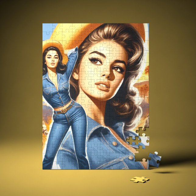 Vintage Jeans Country Frau Puzzle (Von Creator hochgeladen)