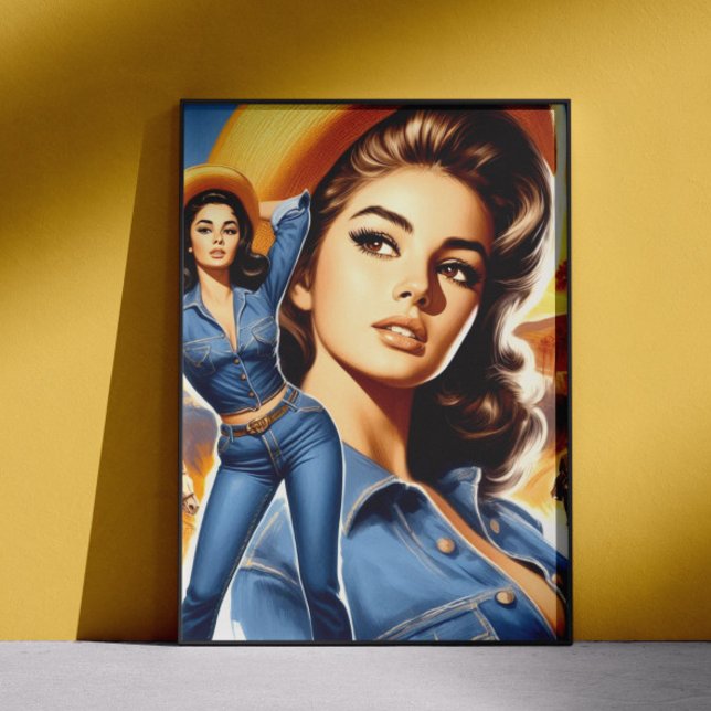 Vintage Jeans Landfrau Poster (Von Creator hochgeladen)
