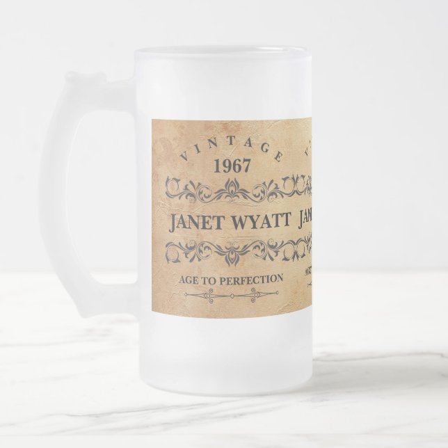 Vintage Jeder Geburtstag Mattglas Bierglas (Links)