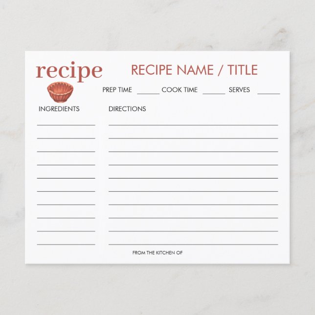 Vintage Jelly Mold Rezept Card (Vorderseite)