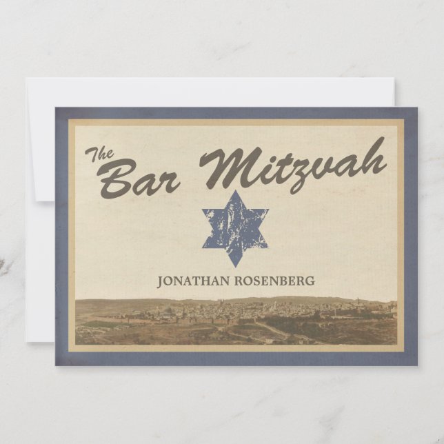 Vintage Jerusalem-Bar Mitzvah Einladung in der (Vorderseite)