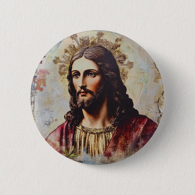 Vintage Jesus Christian Religious  Button (Vorderseite)