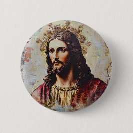 Vintage Jesus Christlich Religiös Button