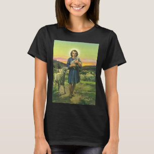 Vintage Jesus Christus der Hirte mit Baby-Lamm T-Shirt