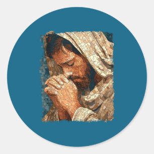 Vintage-Jesus-Christus-Kirche-Buntglas-Tank Runder Aufkleber