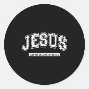 Vintage Jesus Der Weg Die Wahrheit Das Leben Desig Runder Aufkleber