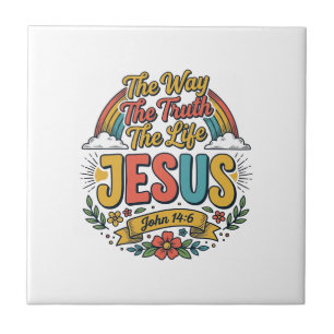 Vintage Jesus Der Weg Wahrheit Leben Shirt Fliese