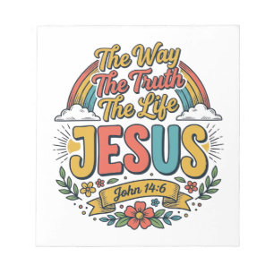 Vintage Jesus Der Weg Wahrheit Leben Shirt Notizblock