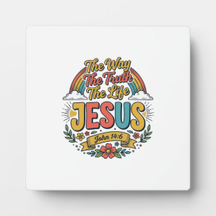 Vintage Jesus Der Weg Wahrheit Leben T-Shirt Fotoplatte