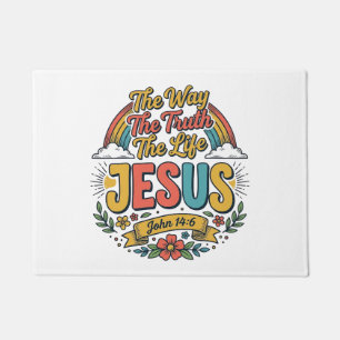 Vintage Jesus Der Weg Wahrheit Leben T-Shirt Fußmatte