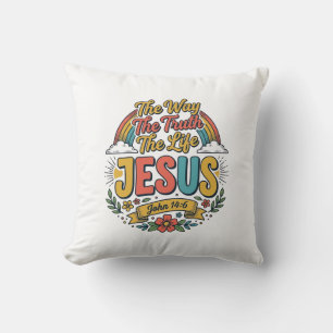 Vintage Jesus Der Weg Wahrheit Leben T-Shirt Kissen