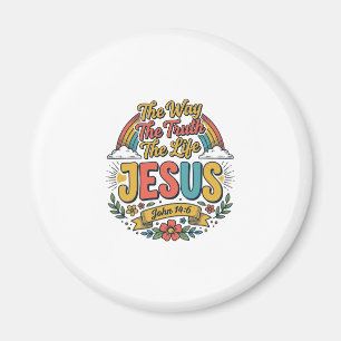 Vintage Jesus Der Weg Wahrheit Leben T-Shirt Magnet