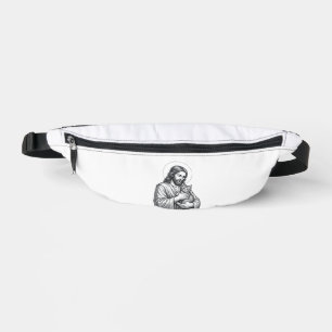 Vintage Jesus hält Katzen Gravur Grafik_1 Bauchtasche