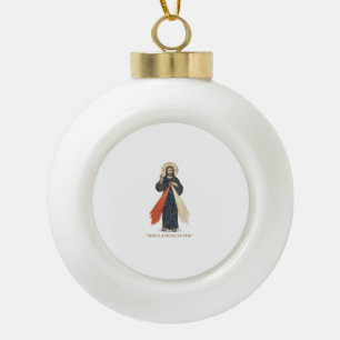 Vintage Jesus, ich vertraue auf dich, religiöser V Keramik Kugel-Ornament
