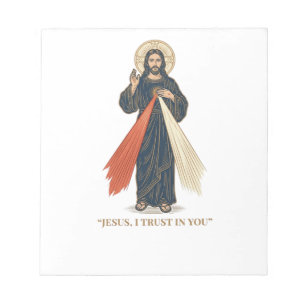 Vintage Jesus, ich vertraue auf dich, religiöser V Notizblock