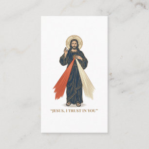 Vintage Jesus, ich vertraue auf dich, religiöser V Visitenkarte